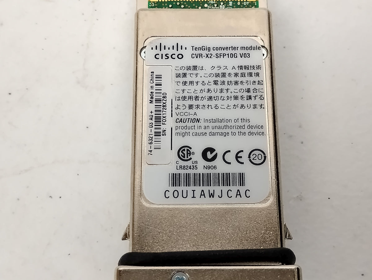 Cisco CVR-X2-SFP10G X2 to SFP+ Converter Module