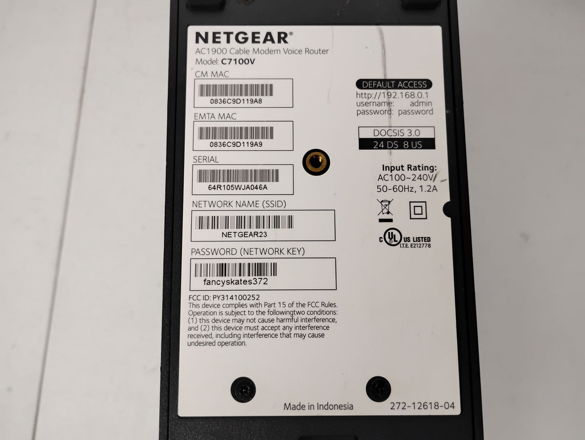 Netgear Nighthawk C7100V AC1900 Wireless Router