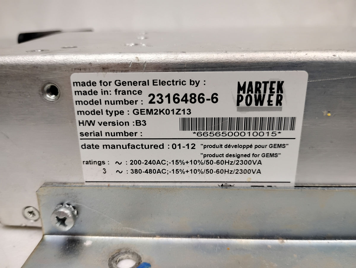 GE Martek Power 2316486-6 GEM2K01Z13 | For GE Essential Mammo or Innova