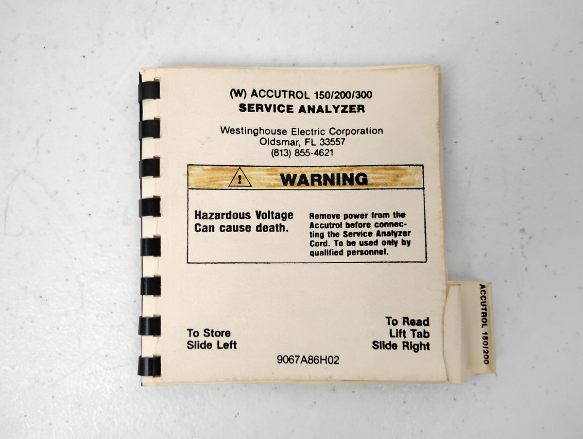 Westinghouse Accutrol 300 Service Analyzer w/ Manual