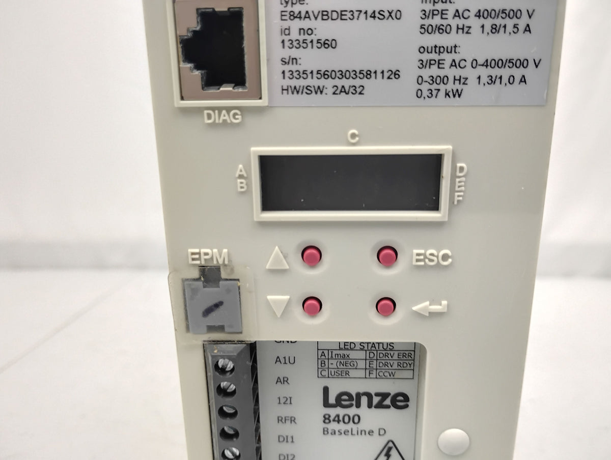 Lenze 8400 Series E84AVSCE3714SX0 Baseline D Frequency Inverter Drive