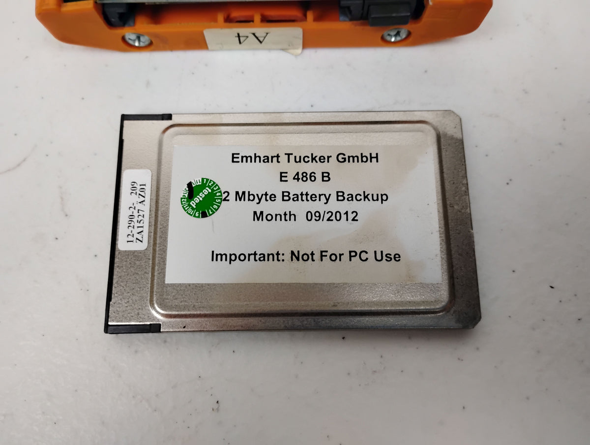 Emhart Tucker Weidmuller Platine E577B-C Rev 2.0 Robot Control Board w/ E486B 2Mb Battery Backup