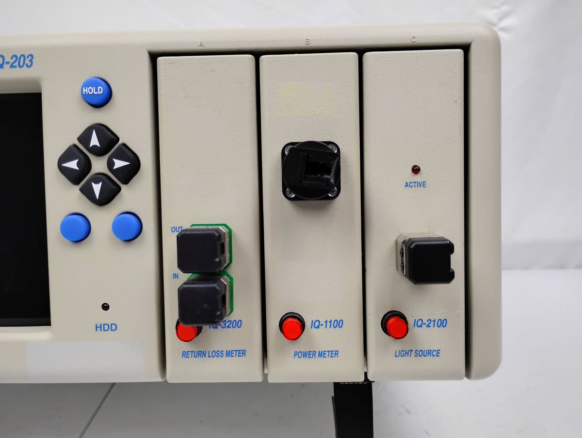 EXFO IQ-203 Optical Test System w/ IQ-1100, IQ-2100, & IQ-3200 | Powers Up