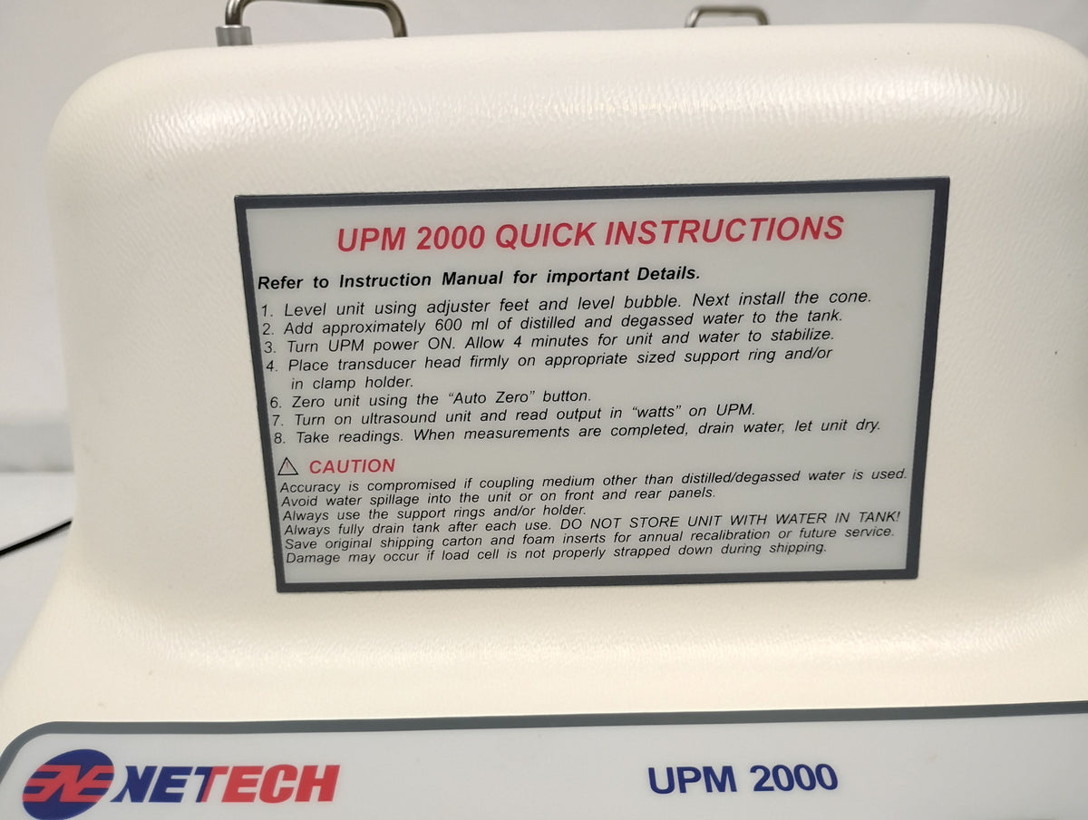 Netech UPM 2000 Ultrasound Power Meter Measurement System