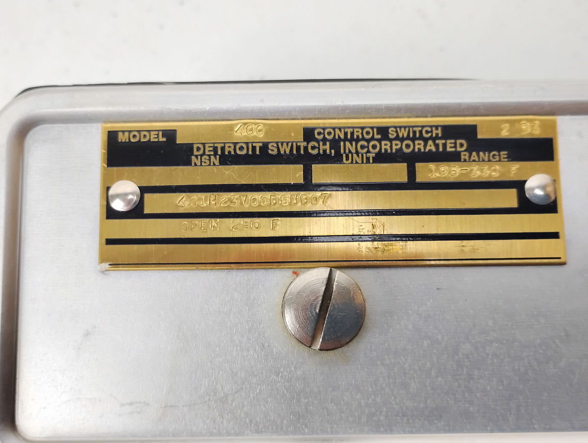 Detroit Switch 400 4C1H23V00DSU007 Pressure Switch | 195-330 F