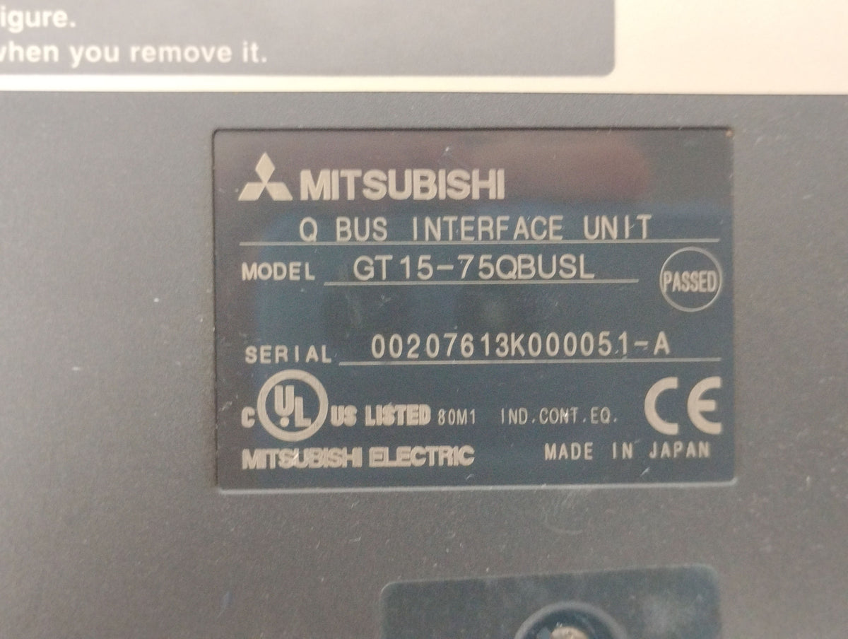 Mitsubishi GT1555-QTBD GOT1000 Operator Terminal w/ GT15-75QBUSL Interface Unit