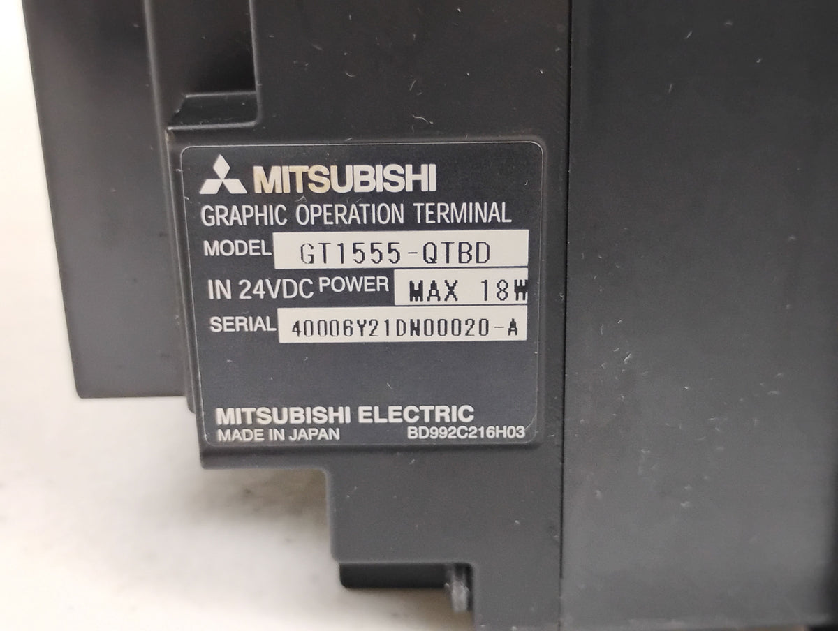 Mitsubishi GT1555-QTBD GOT1000 Operator Terminal w/ GT15-75QBUSL Interface Unit
