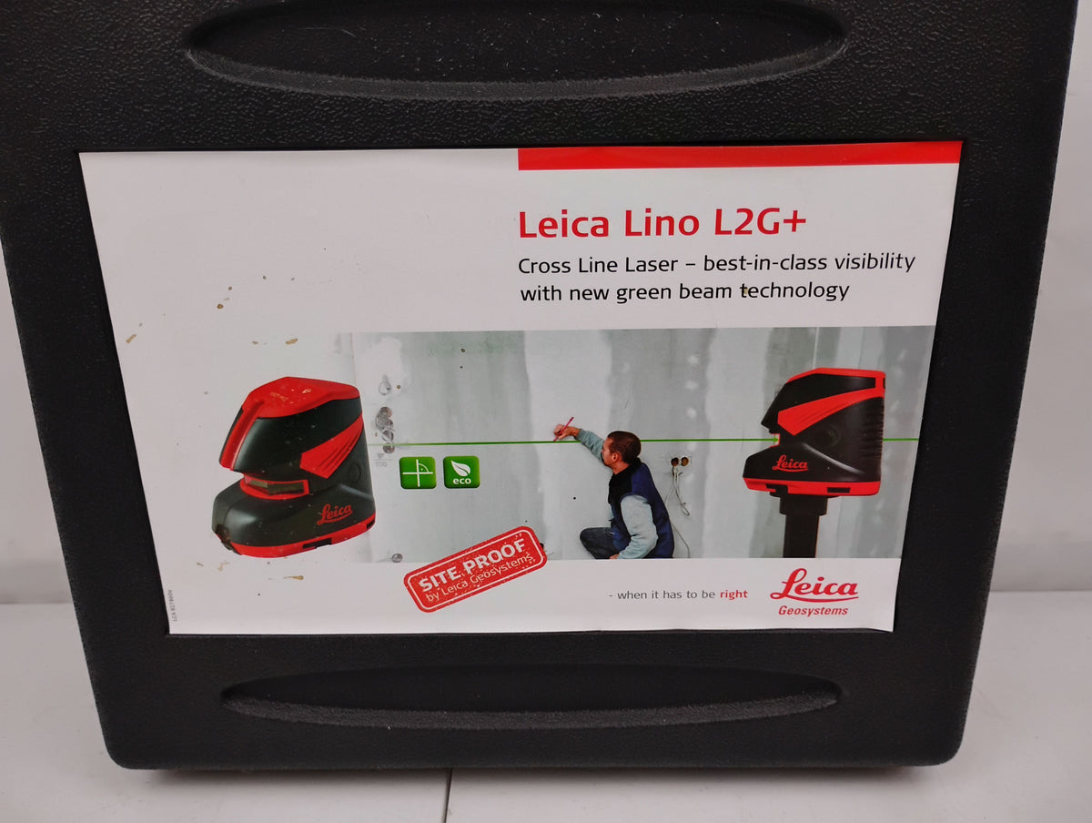 Leica Lino L2G+ Green Beam Cross Line Laser w/ Stand, Target, & Case