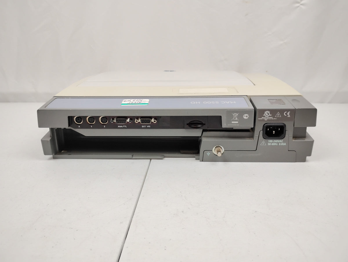 GE MAC 5500 HD ECG Machine w/ CAM HD Module & Coiled Patient Cable Host