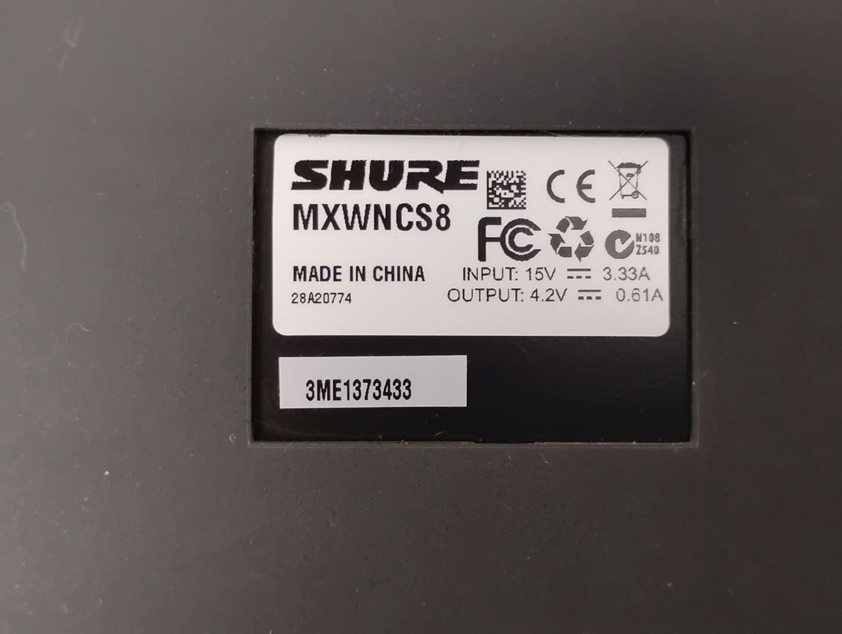 Shure MXWNCS8 8-Port Charging Station with x8 MXW6/C Z10 Transmitter Microphones
