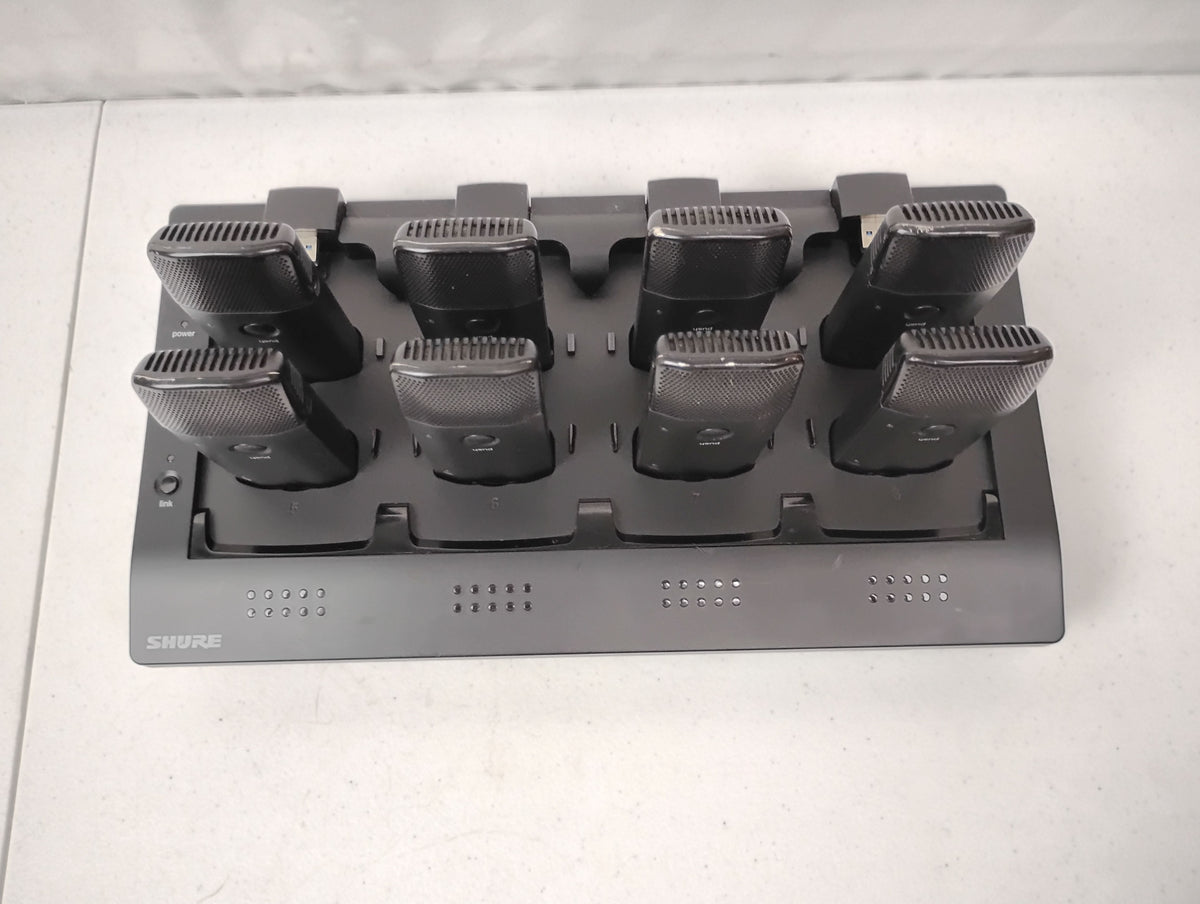 Shure MXWNCS8 8-Port Charging Station with x8 MXW6/C Z10 Transmitter Microphones