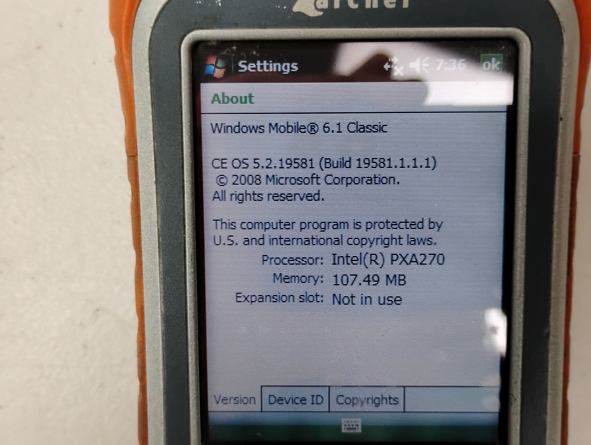 Archer Rugged Field PC Windows Mobile 6.1 Classic Mobile Computer
