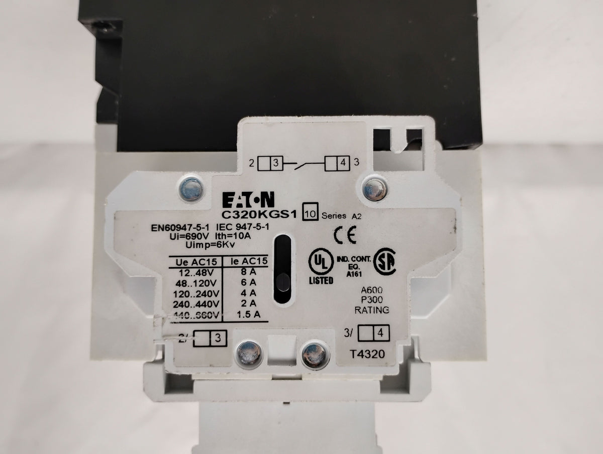 Eaton AN19GN0 Size 2 Starter 45A 600v w/ C320KGT13 Auxiliary Contact