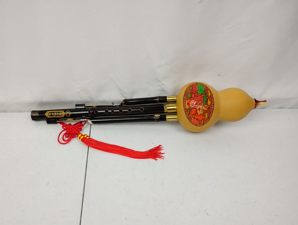 L'MS Professional Bamboo Hulusi 3 Octaves Gourd Flute Woodwind (C Key)
