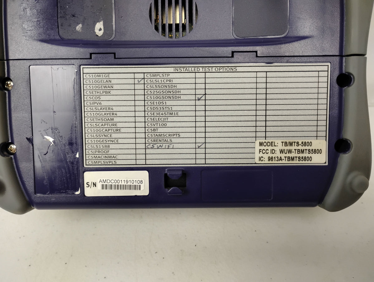 JDSU MTS 5800 TB/MTS-5800 Communications Analyzer w/ Case & Accessories + Options