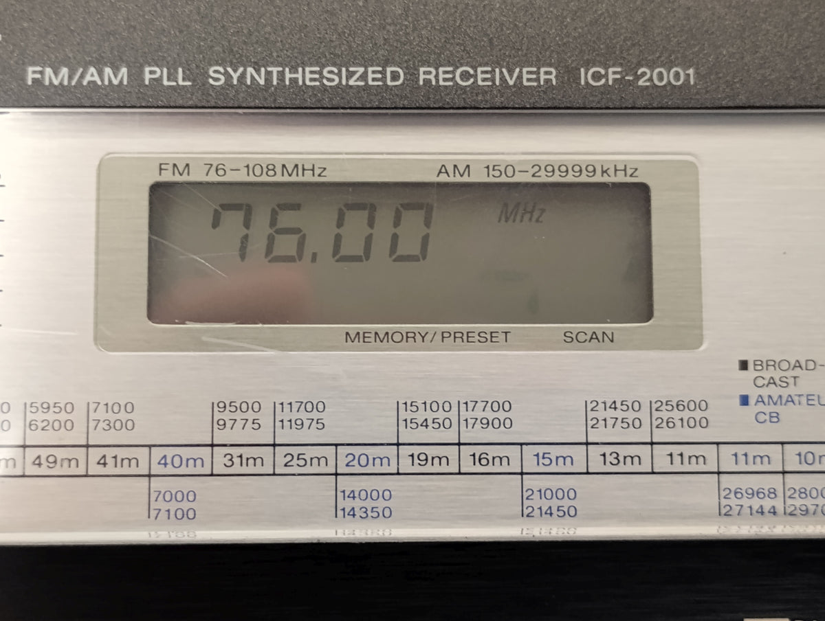 Sony ICF-2001D FM/AM Synthesized Radio Receiver