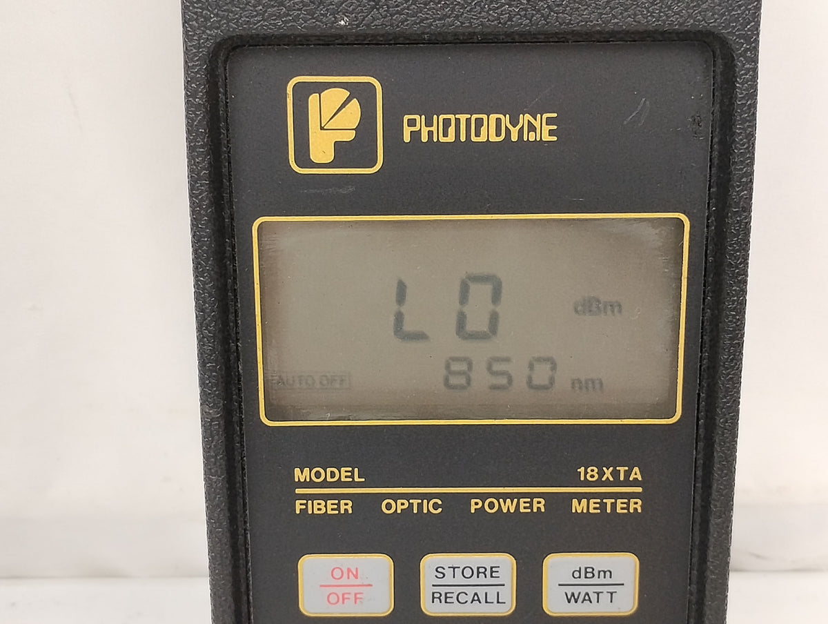 Photodyne 18XTA Fiber Optic Power Meter w/ Soft Carry Case