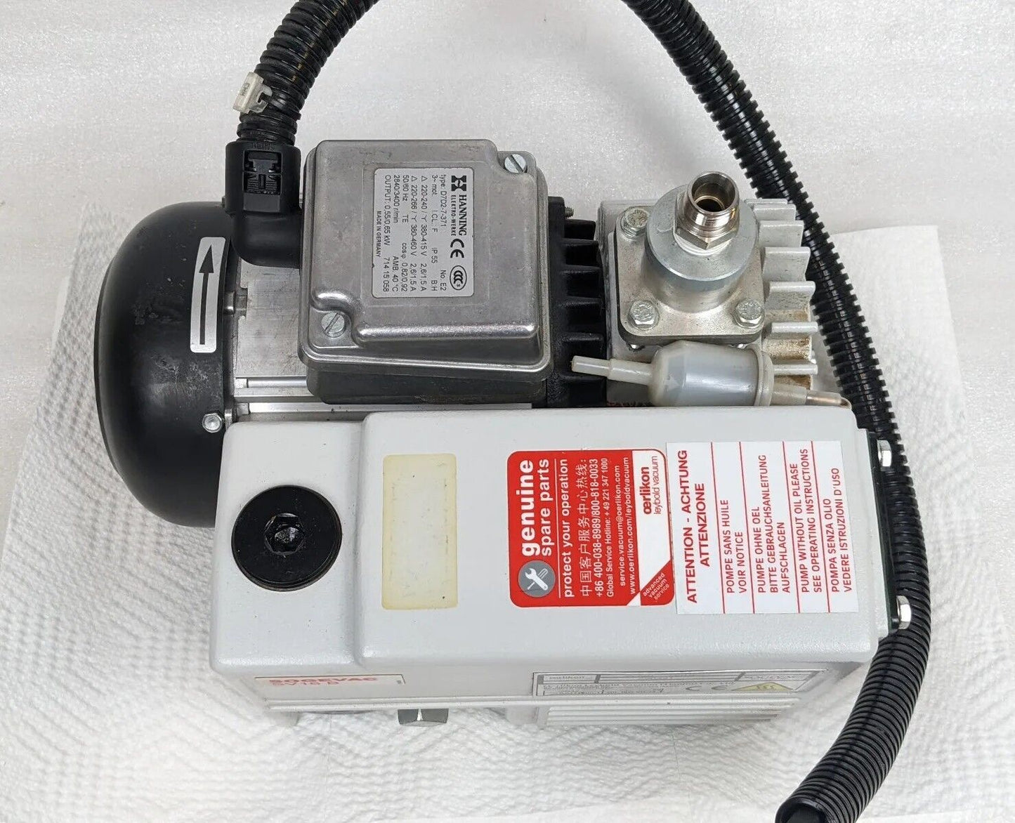 Oerlikon Leybold Sogevac SV16B Vacuum Pump | Cut Power Cord