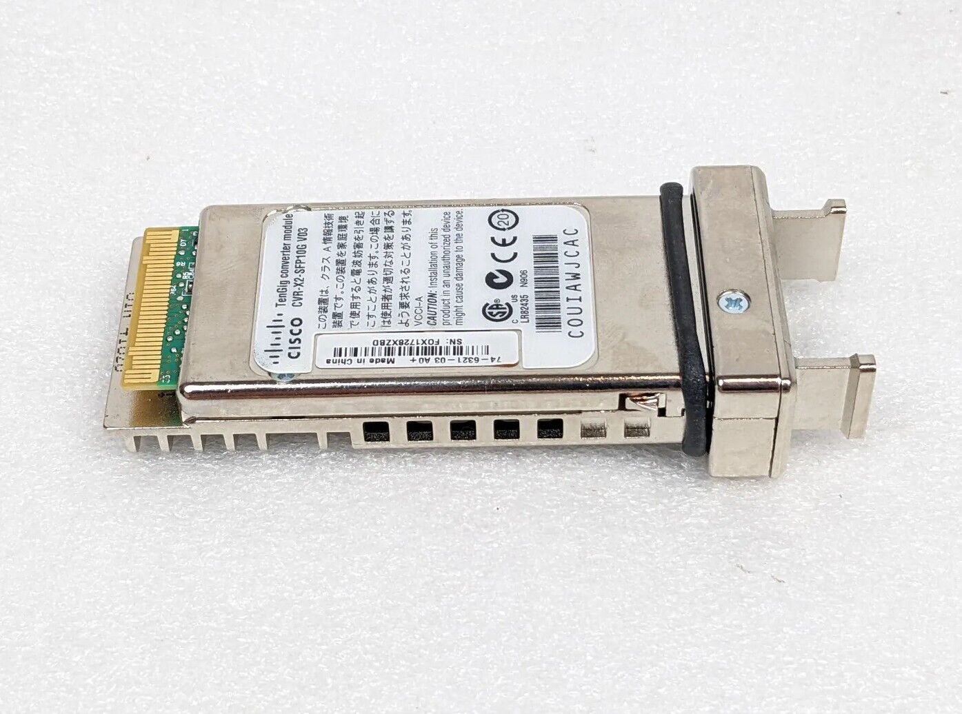 Cisco CVR-X2-SFP10G V03 Module 1 Port X2 to SFP+ 10 Gigabit Converter Module