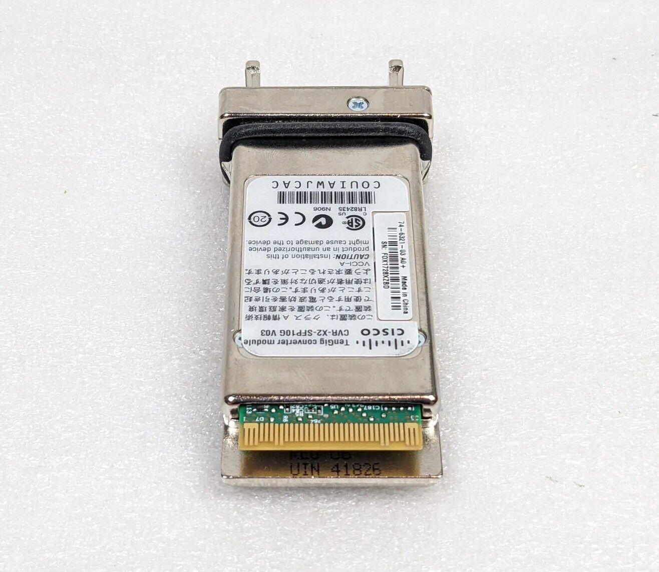 Cisco CVR-X2-SFP10G V03 Module 1 Port X2 to SFP+ 10 Gigabit Converter Module