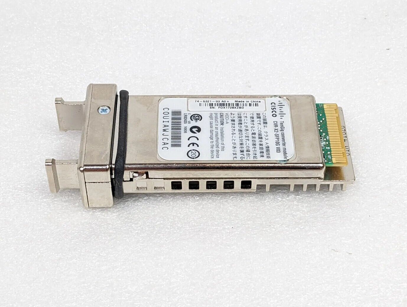 Cisco CVR-X2-SFP10G V03 Module 1 Port X2 to SFP+ 10 Gigabit Converter Module