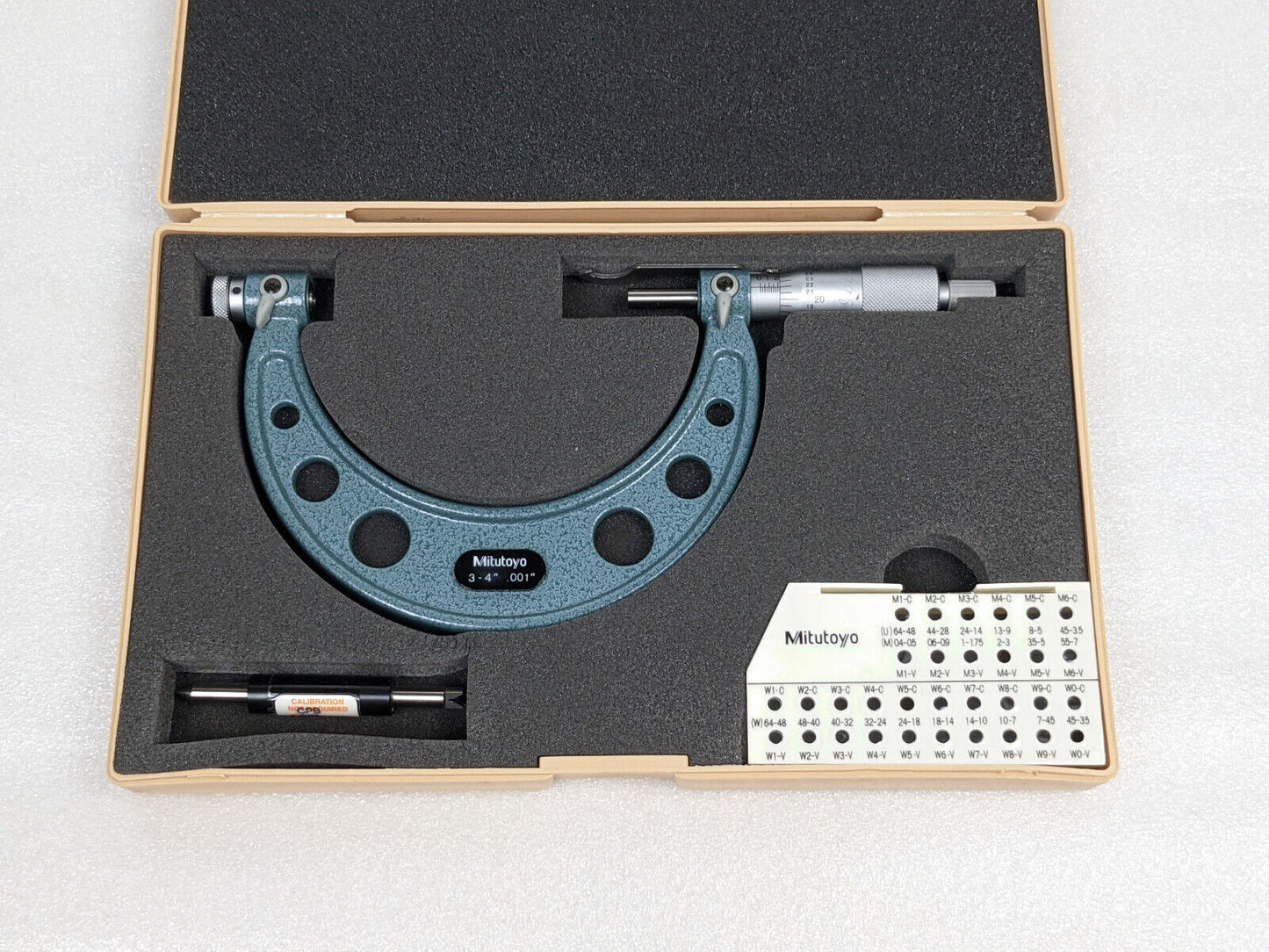 Mitutoyo 126-140 Thread Micrometer 3” - 4” .001” w/ Case