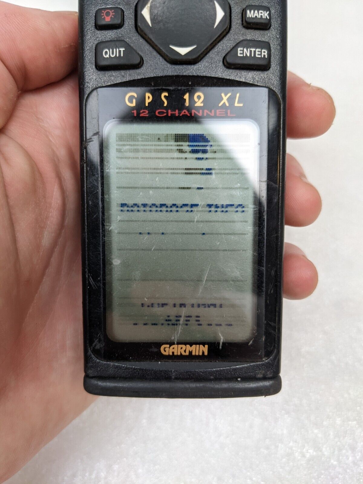 For Parts/Repair | Garmin GPS 12XL Handheld GPS - Fishing Hunting Hiking - Lots of Lines in Display