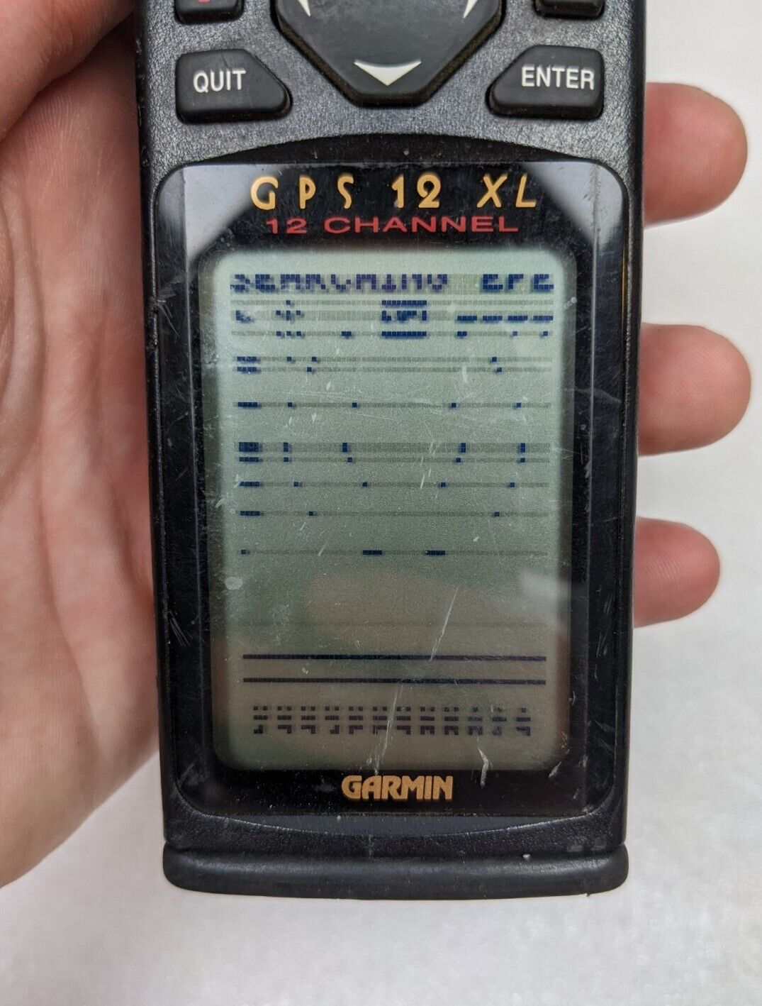 For Parts/Repair | Garmin GPS 12XL Handheld GPS - Fishing Hunting Hiking - Lots of Lines in Display