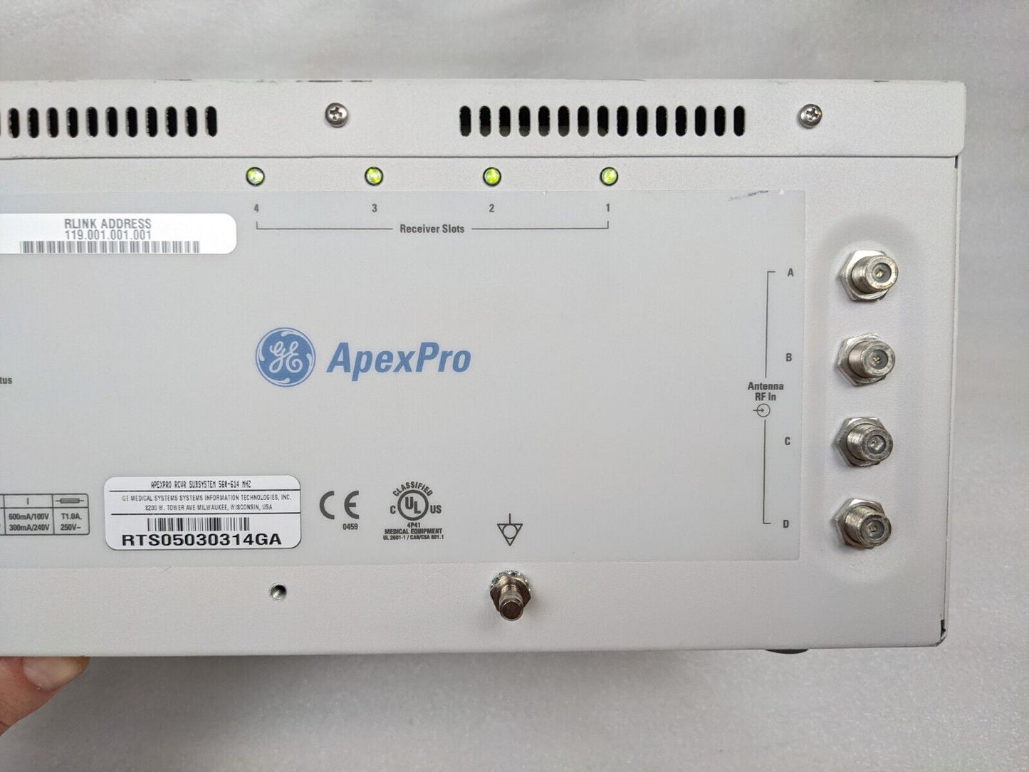 GE ApexPro RCVR Subsystem 560-614 mhz Telelemetry Receiver