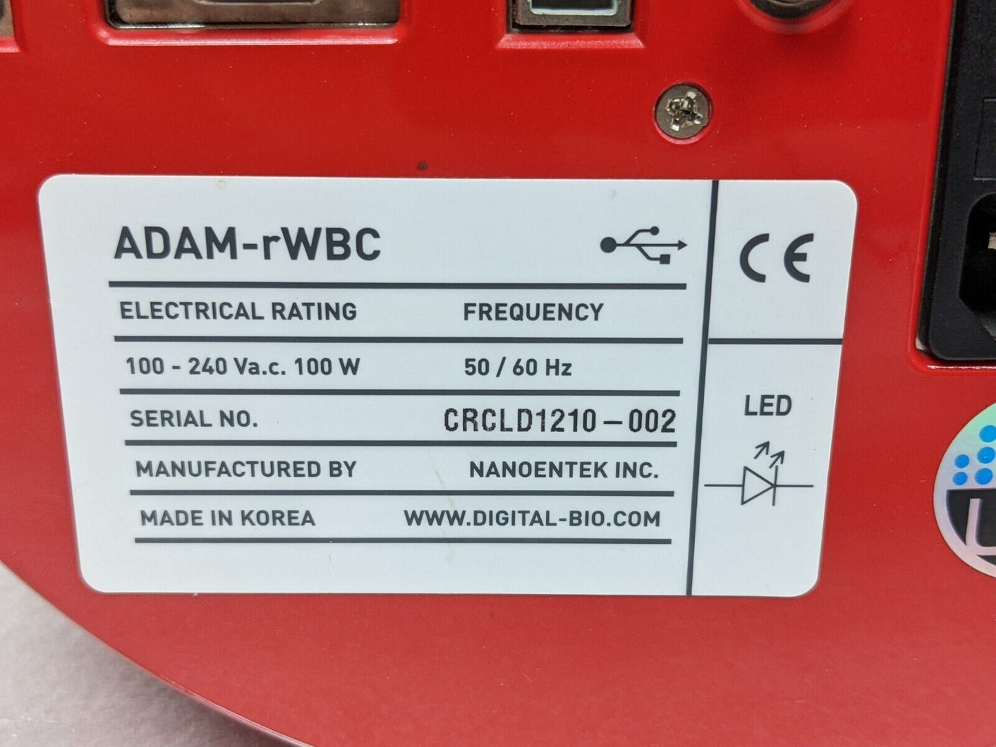 Nano Entek Adam ADAM-rWBC Cell Counter