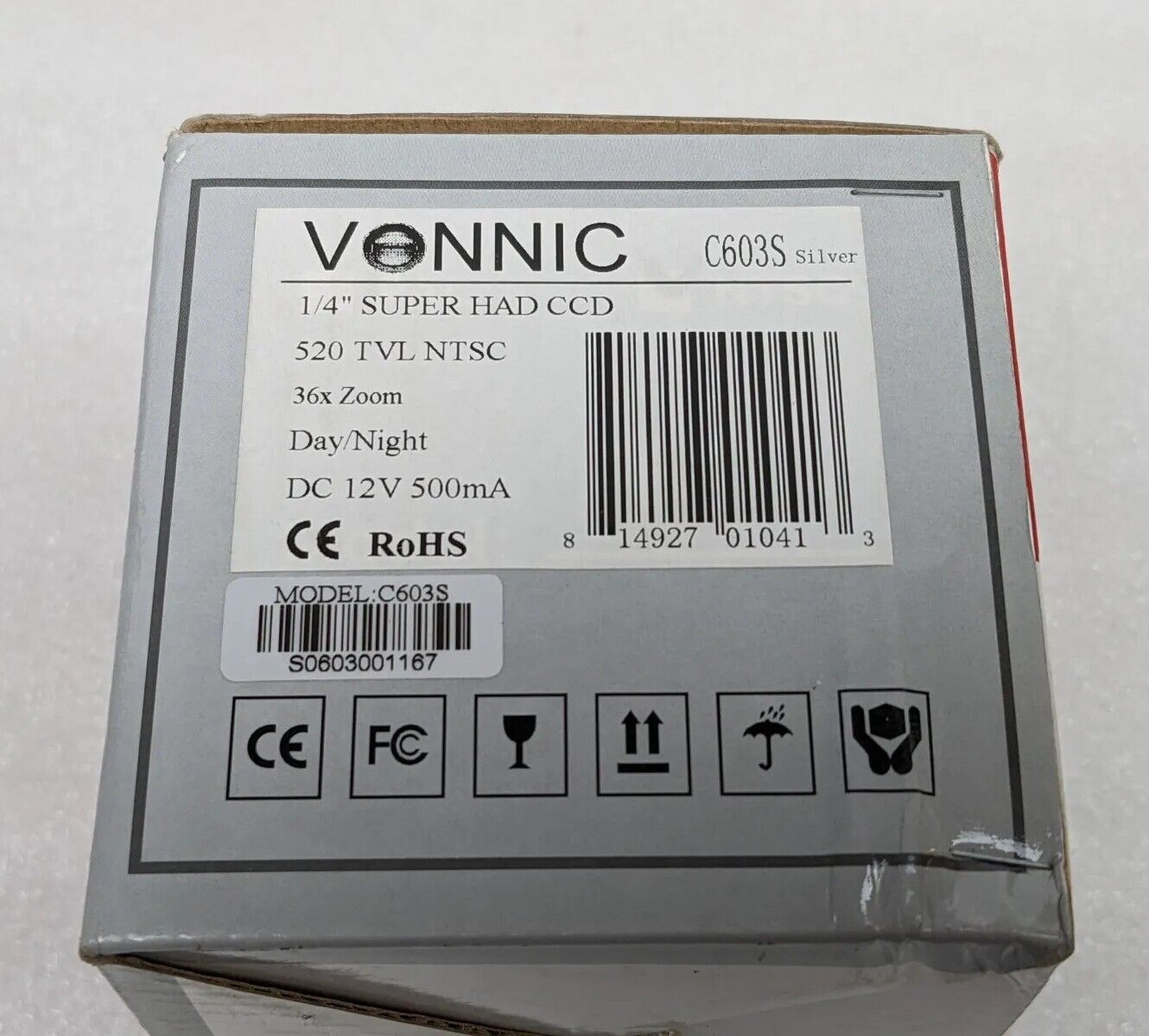 Vonnic C603S 36x DSP Color Camera NTSC 1/4” Super HAD CCD 520 TVL