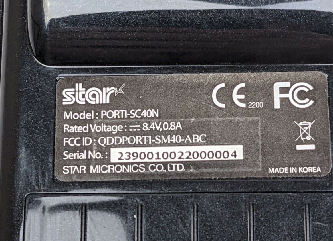 For Parts/Repair | Star Micronics SM-S200 Compact Portable Bluetooth USB Receipt Printer No Cables