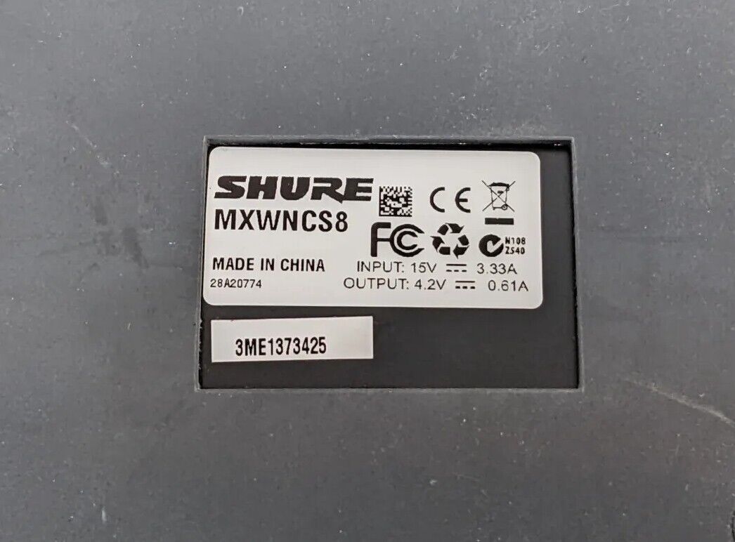 Shure MXWNCS8 Networked Charging Station w/ x6 MXW6/C Z10 Wireless Transmitters