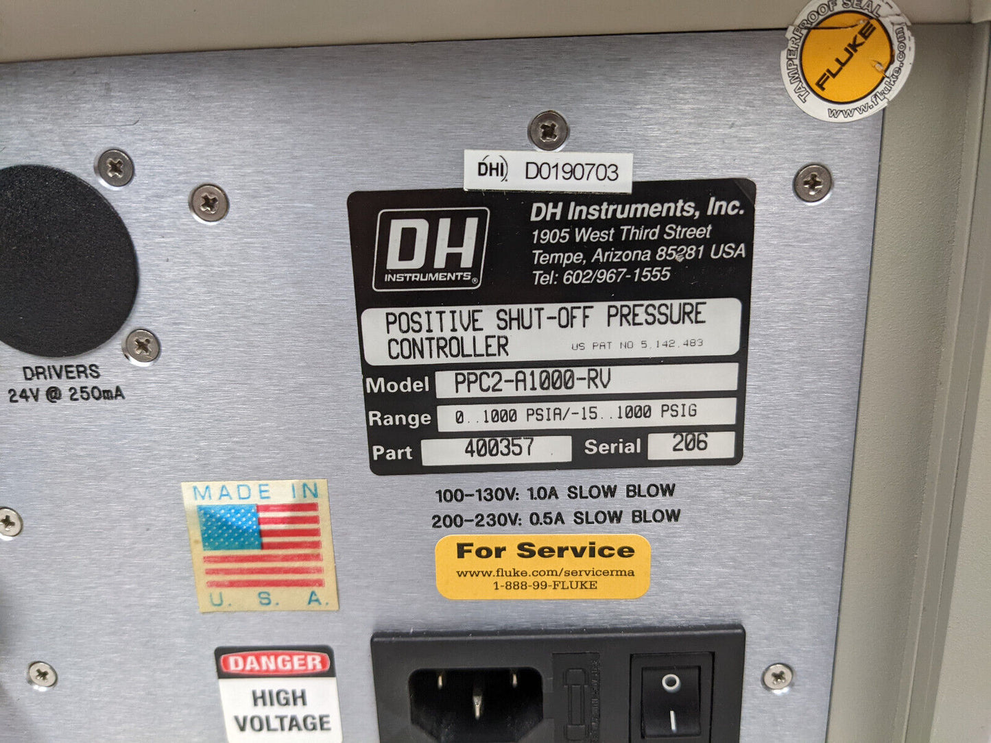 DHI/DH Instruments PPC2 Positive Shutoff Pressure Controller/Calibrator