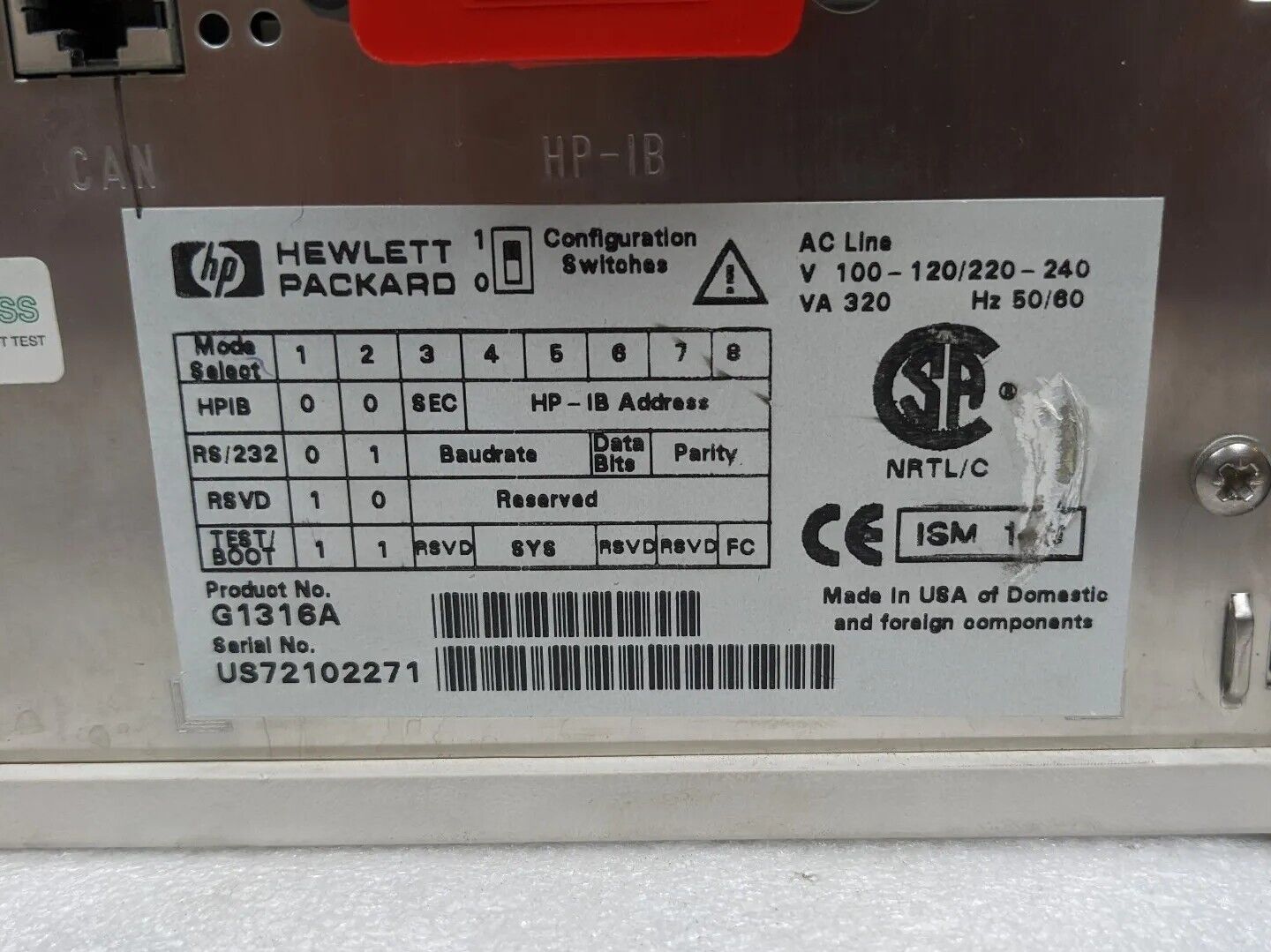 Agilent HP 1100 Series G1316A Column Compartment G1316 HPLC ColCom