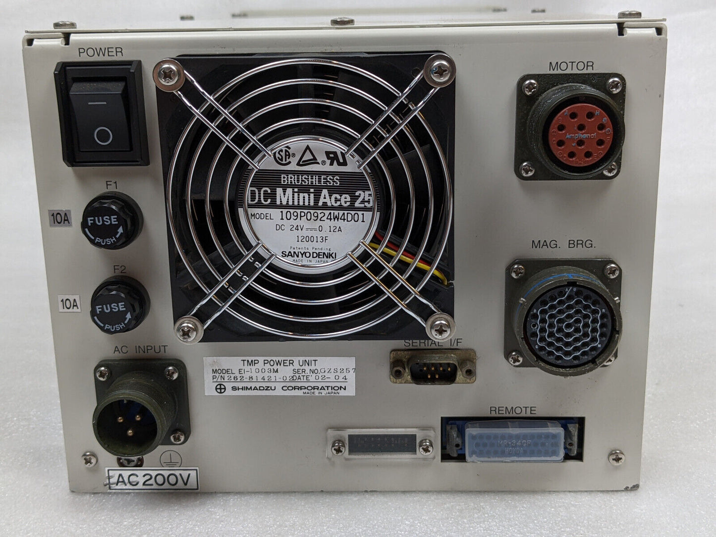 Shimadzu Ei-1003m Turbo Molecular Pump Controller