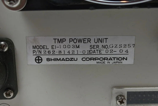 Shimadzu Ei-1003m Turbo Molecular Pump Controller