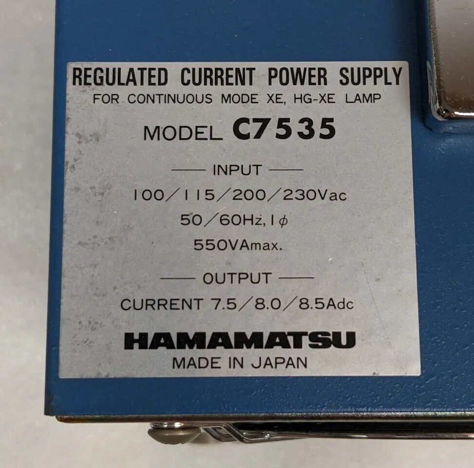 Hamamatsu C7535 Xenon Lamp Power Supply