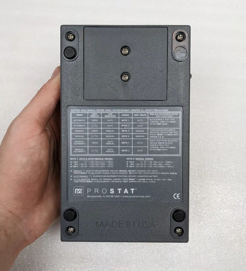 Prostat PRS-812 Resistance Meter w/ Prostat PRS-800LB Probes