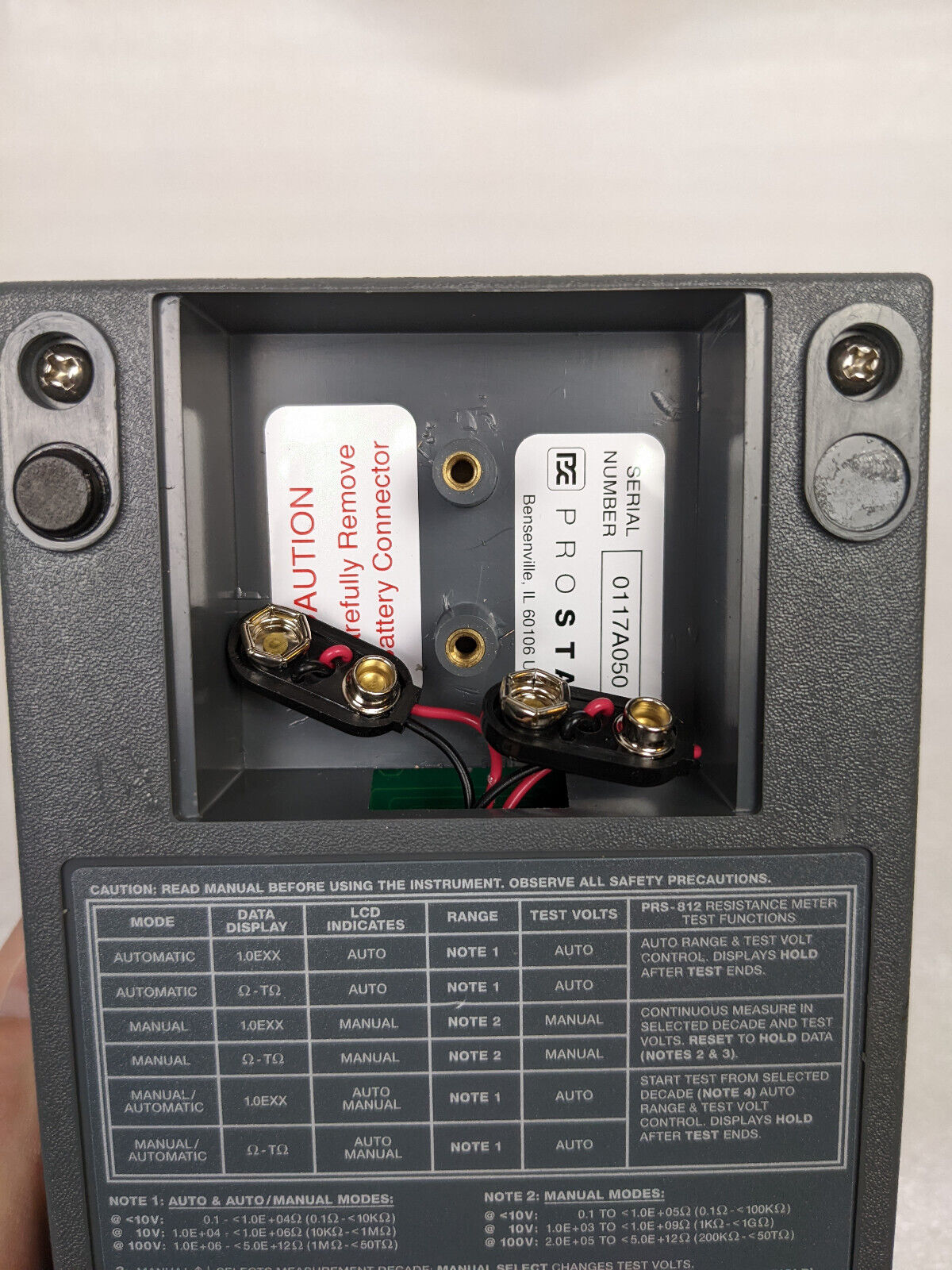 Prostat PRS-812 Resistance Meter w/ Prostat PRS-800LB Probes