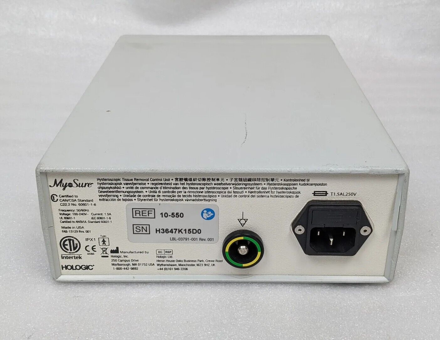 Myosure Hologic Hysteroscopic Tissue Removal Control Unit RM-10-500