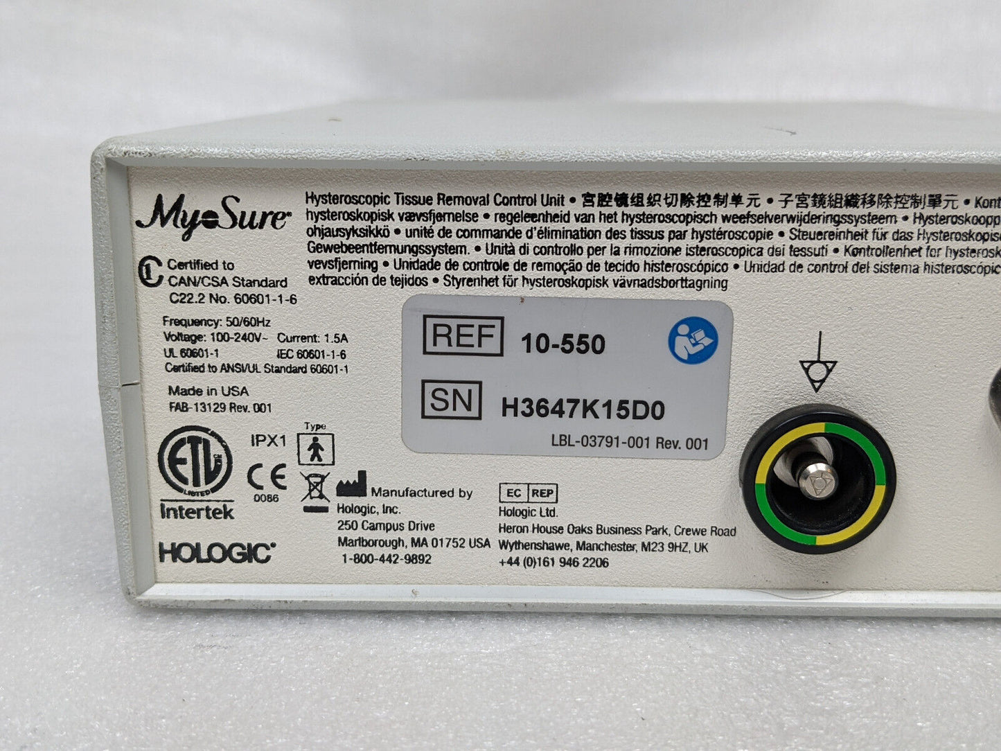 Myosure Hologic Hysteroscopic Tissue Removal Control Unit RM-10-500