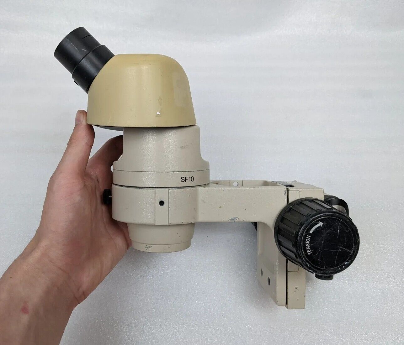 Olympus SF10 Microscope Binocular Head w/ SZ-STB1 Focusing Head Mount