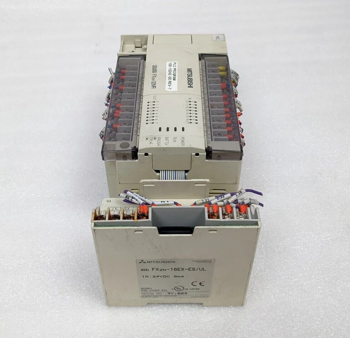 Untested | Mitsubishi FX2N-32MR Logic Controller Module w/ FX2N-16EX-ES/UL