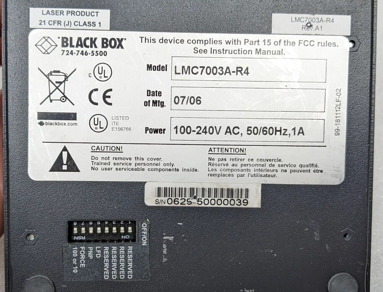 Black Box LMC7003A-R4 Compact Media Converter