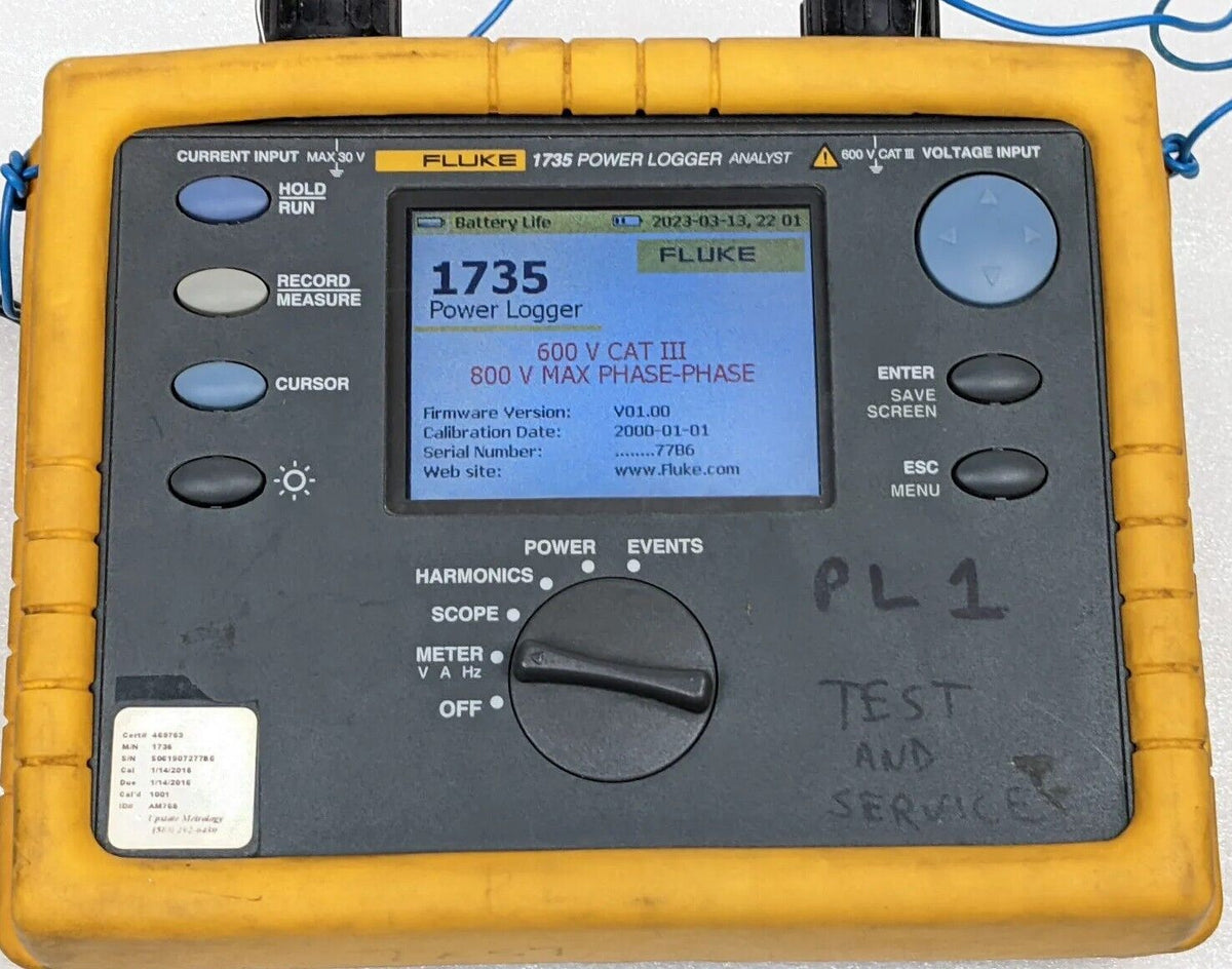 Fluke 1735 Three Phase Power Logger Analyst