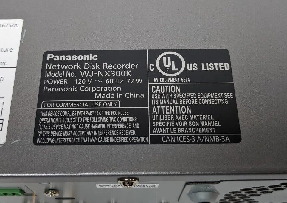 Panasonic WJ-NX300K i-PRO Network Disk Recorder | No Drives