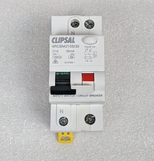 Clipsal 4RCBM210SI30 RCD/MCB 2 Module 2 Pole 10A 30ma 10ka C-curve S