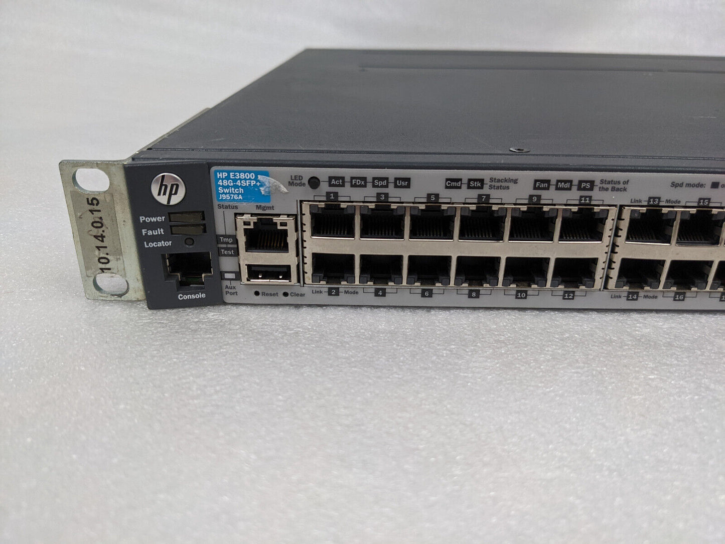 HP E3800 J9576A 48G-4SFP 48-Port Switch | No Power Supplies