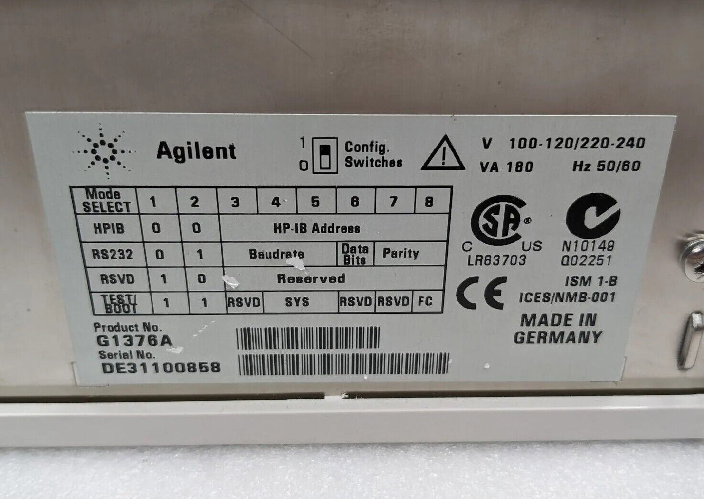 Agilent G1376A 1200 Series Capillary Cap Pump HPLC Chromatography